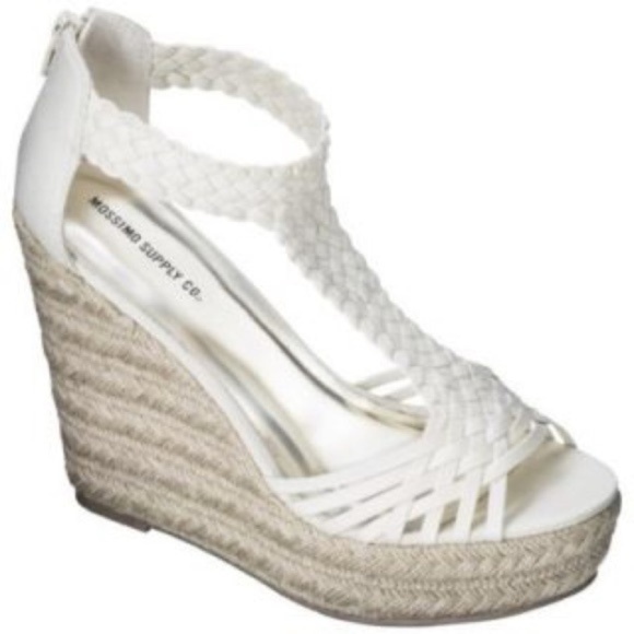 Mossimo Supply Co. Shoes - Mossimo Strappy Braided Cream Espadrille Wedge